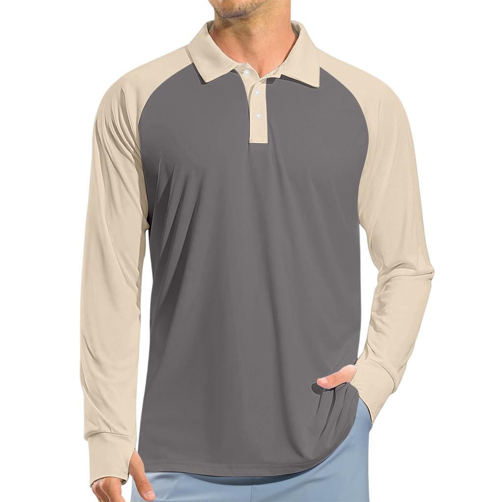 Men's Raglan Long Sleeve Golf Shirt UPF 50+ Lightweight Shirt