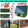 Ultrasonic Cat Dog Repellent Solar Powered Animal Deterrent With LED Flashing Waterproof Pest Control for Garden Mouse Bird
