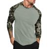 Camouflage Style Printed Raglan Sleeves Men's Short Sleeved Top