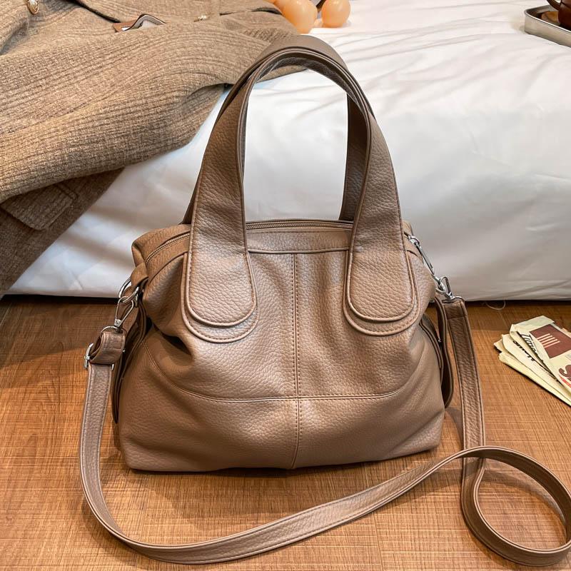 Simple Women's Handbag, Solid Color, Large Capacity Women's Shoulder Bag, Multi Compartment Storage, Suitable for Women's Holiday Gifts