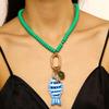 High-End Ocean-Inspired Beaded Necklace with Starfish and Seashell Pendant for Women