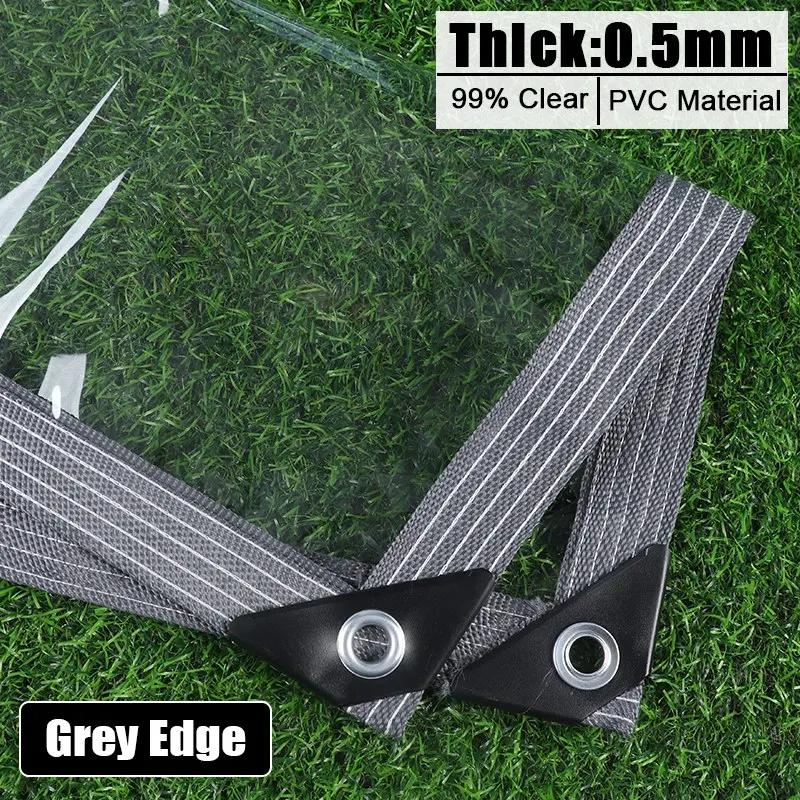 0.3&0.5mm PVC Clear Tarpaulin Thickened Rain Awning Cloth Pergolas Raincover Waterproof Canopy Sail Transparent Rainproof Screen