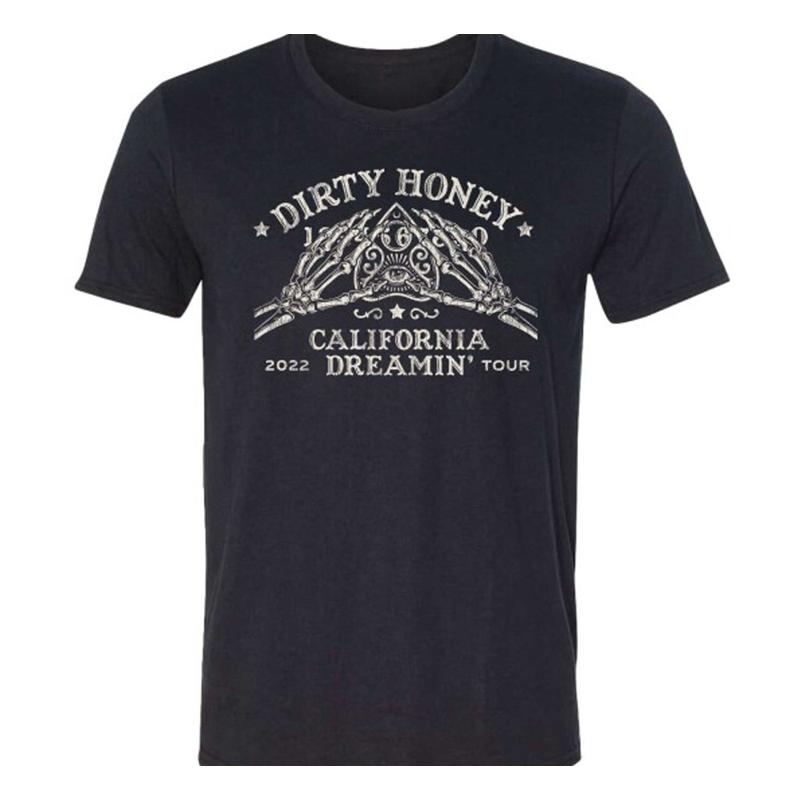 

VTG Dirty Honey rock band T-shirt black Short sleeve All sizes - Men s Summer Cotton Graphic Tee S разноцветный