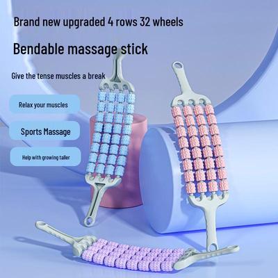 Ergonomiczny kij do masażu jogi - Smukłe łydki Rolka do powięzi z trój- i czterorzędowym wzorem zębów wilka