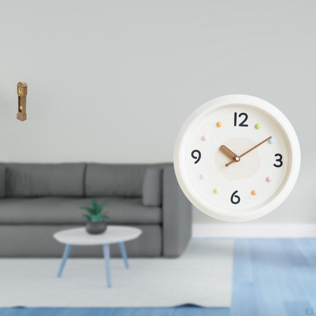 Miniature Grandfather Clock Model with Wall Hanging Design Quiet No Ticking Large Numerals for Home