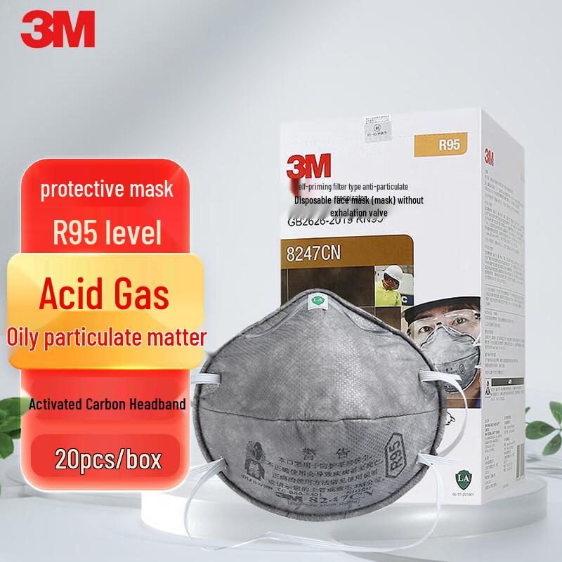 3M 8247 R95 Activated Carbon Headband Respirator