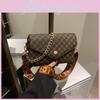 Lattice Single Print Shoulder Crossbody Square Bag Handbag Women Gift Fashion