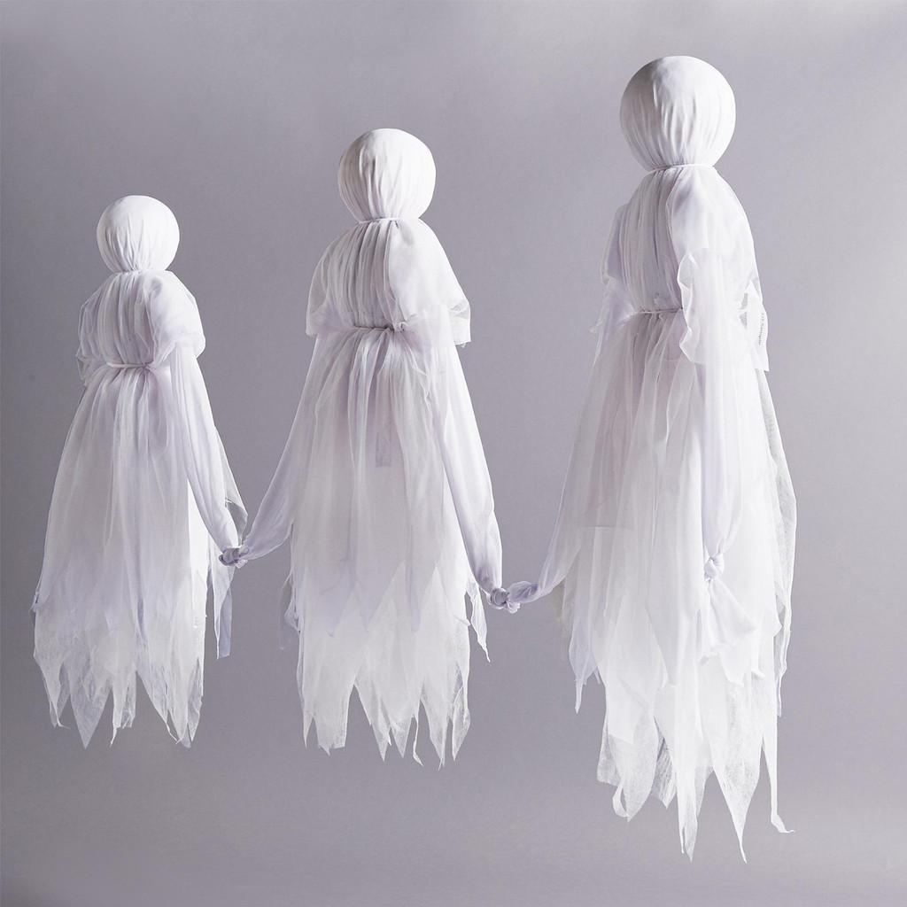 Enchanting Halloween Colorful Glowing Three Handheld Witches White Witch Ghost Decoration