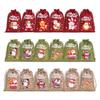 12PCS/Set Bolsas de Regalo de Navidad Envoltura de Regalo Telas de Lino Exquisitos Regalos de Fiesta Lindo Navidad