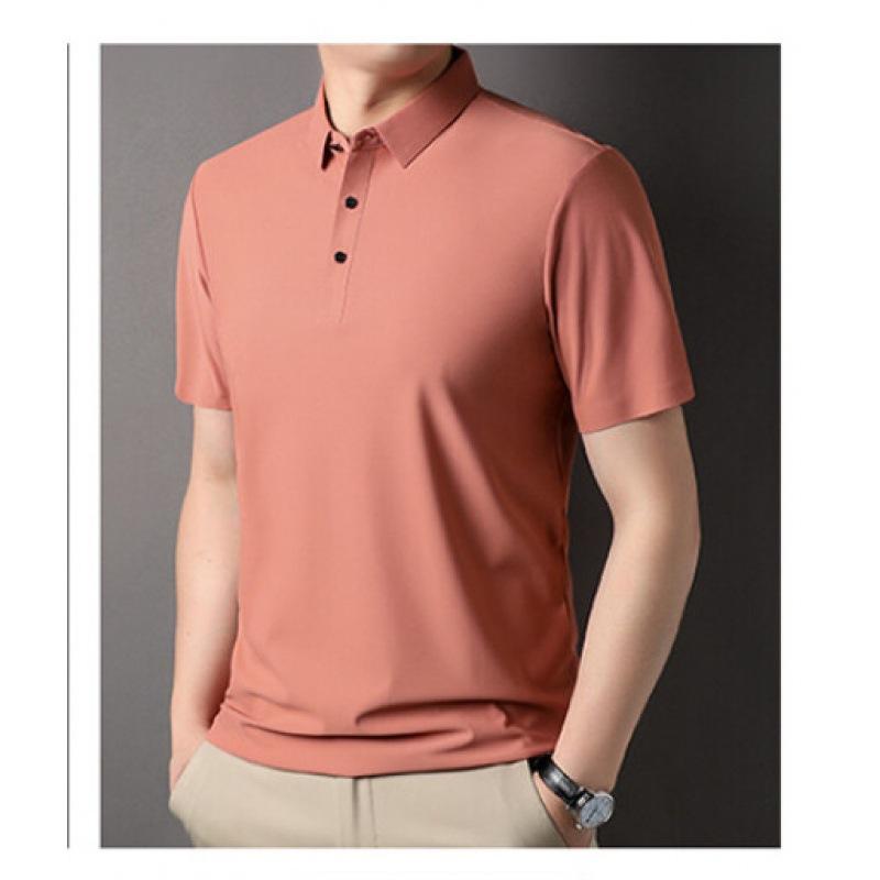 

Men s Polo Shirt Short-Sleeved Summer T-shirt Lapel Casual Glue-Free T-shirt Trendy Thin