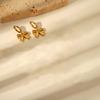 Chic Bow Coil Earrings: European & American Style In Stainless Steel