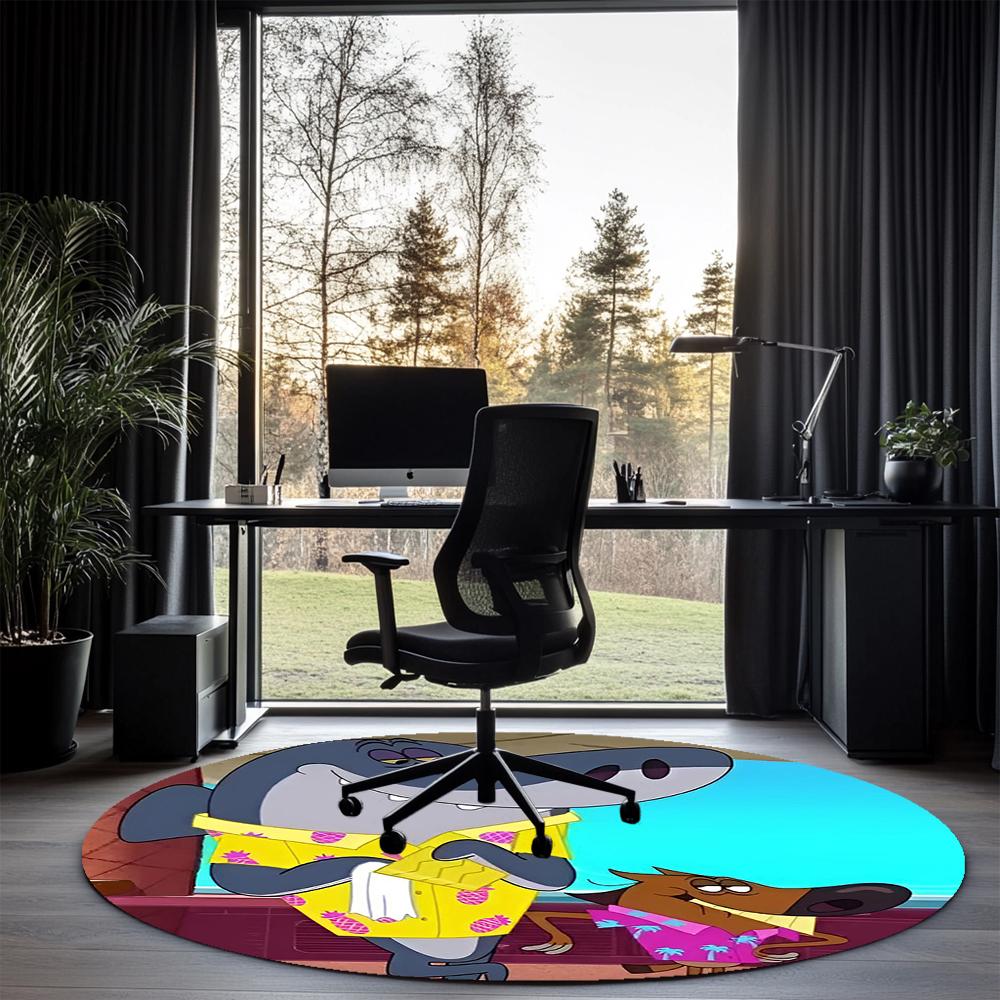 Tappeto Rotondo Stampato Zig & Sharko Tappeto per Sedia Tappeto per Area Tappetini per Ingresso, per Sedia da Ufficio Soggiorno Camera da Letto Cucina.