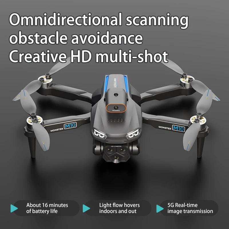 Professional M10 Drone 8k 5G WIFI Brushless 360° Obstacle Avoidance with 4.3In Screen Control Folding Aerial Photography Dron Camera