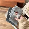 1/5 Pairs Student Socks Cartoon Puppy Design Thickened Fleece Lining Socks Winter Warmth Stretch Fit Socks
