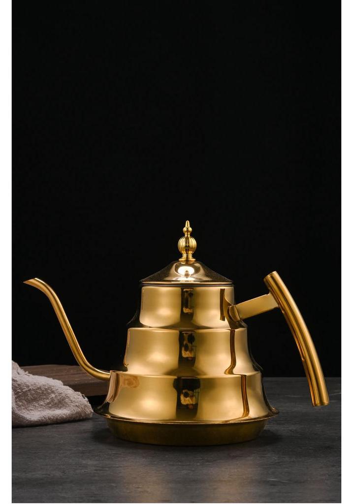 Korean Style Stainless Steel Teapot with Fine Spout and Filter - Large Capacity for Brewing Tea in Restaurants and Hotels