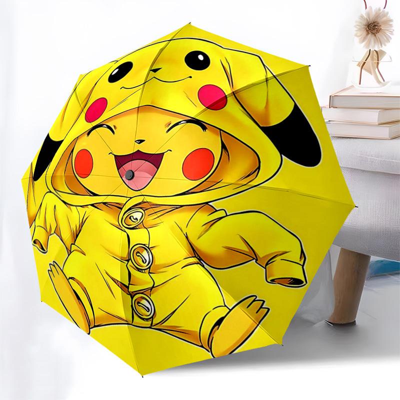 

1pc Pikachu Hoodie Umbrella: Automatic Opening, Foldable Design, 8-Bone Iron Frame, Outdoor Use, Perfect Gift for Fans, Travelers, Daily Use.W047