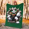 South Sydney Rabbitohs Flannel Blanket Soft All-Season Throw, Design for Camping, Car Travel, Hiking Sofa, Bed, Office Perfect Gift for Parties