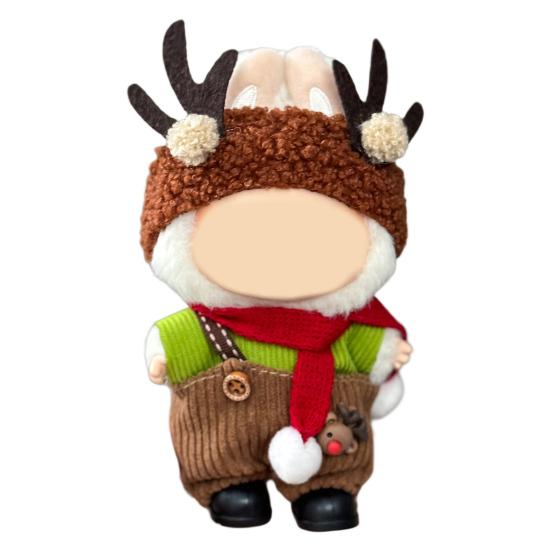 Mini Plush Doll Clothes Sweater Hat Dress Soft Doll Outfits Easy Wear Christmas Halloween Clothing for 17cm Dolls