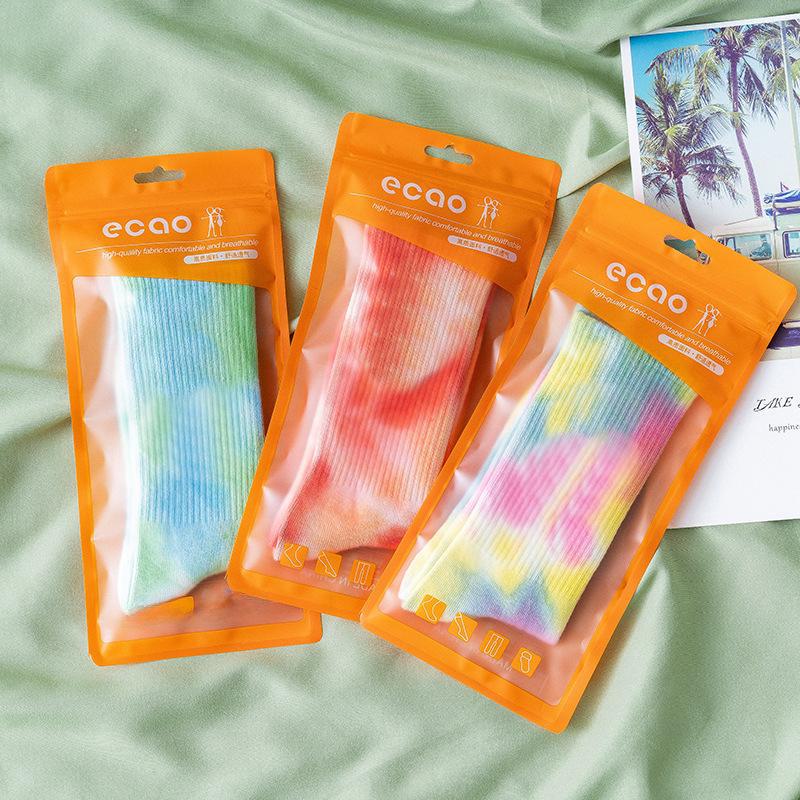 Gradient Tie-Dye Mid-Tube Cotton Socks - Women's Street Fashion & Sport Trend