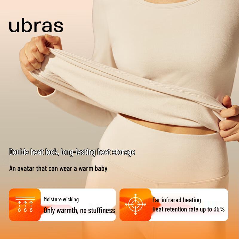 

Ubras Women s Down-Like Thickened Wool Thermal Underwear Set L