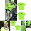Billie Eilish Print Short Sleeve Crew Neck Tshirt For Women Summer Tops In Fluorescent Green