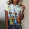 Cute Chicken Pattern T-shirt Women Funny Animal 3d Printed T-shirt Summer Fashion O-neck Top Short Sleeve