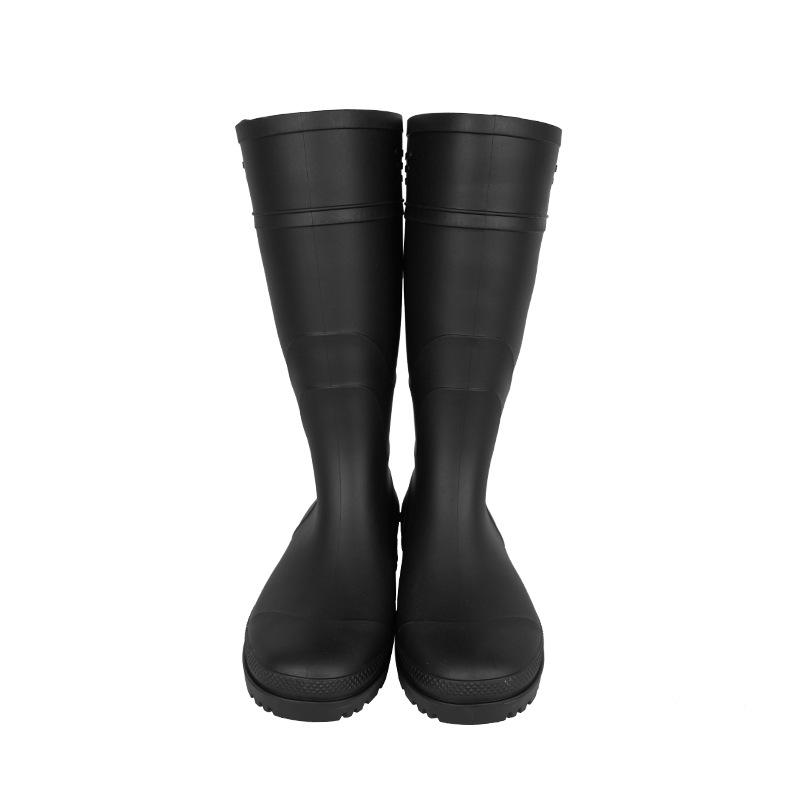 

Rain boots high tube protective PVC rain shoes waterproof and non-slip sole universal in all seasons deep tube men s and women s rain boots Black; 46