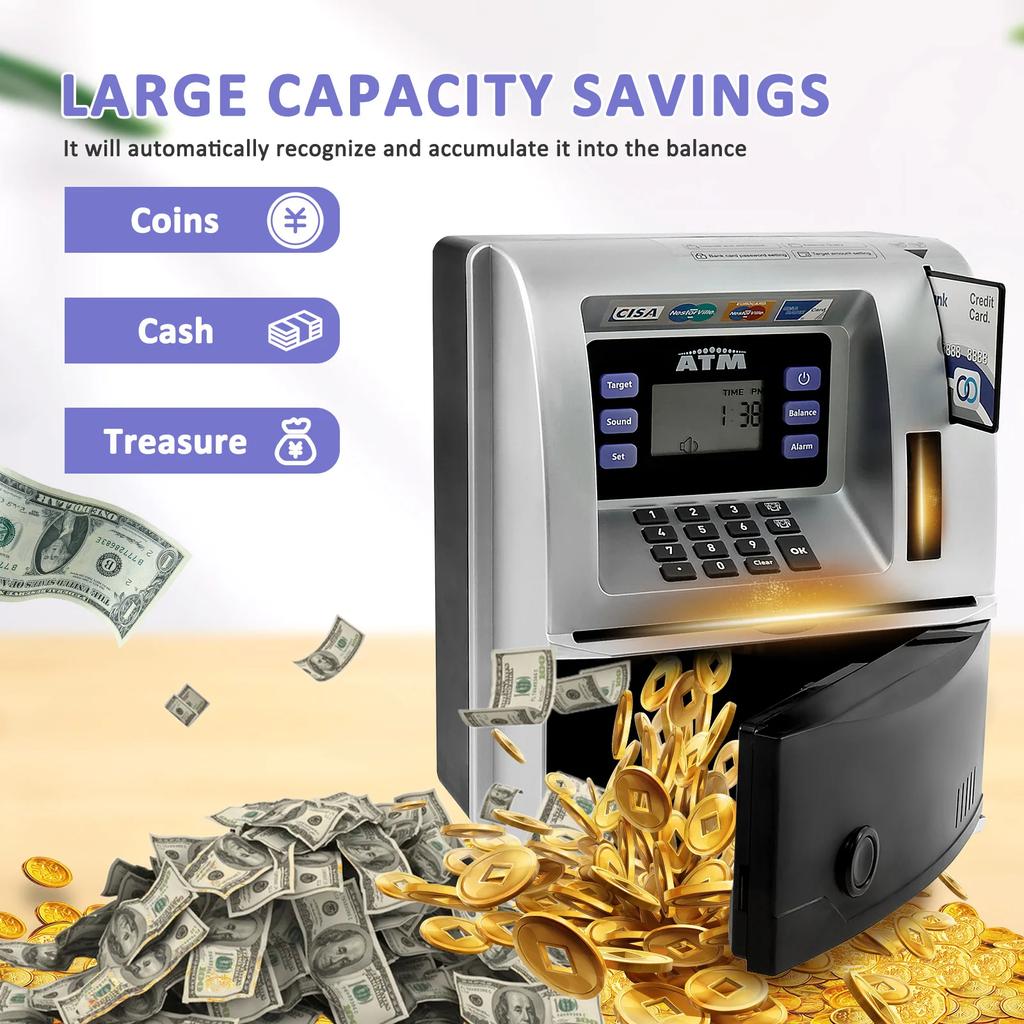 Geldautomat Spardose Automatisch Mini Safe Münzen Bargeld Sparen Spardose Digital Elektronisch Aufgewertet Sprechende Spardosen Kindergeschenke