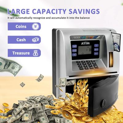 ATM Piggy Bank Automatic Mini Safe Coins Cash Saving Money Box Digital Electronic Upgraded Talking Piggy Banks Child Gifts