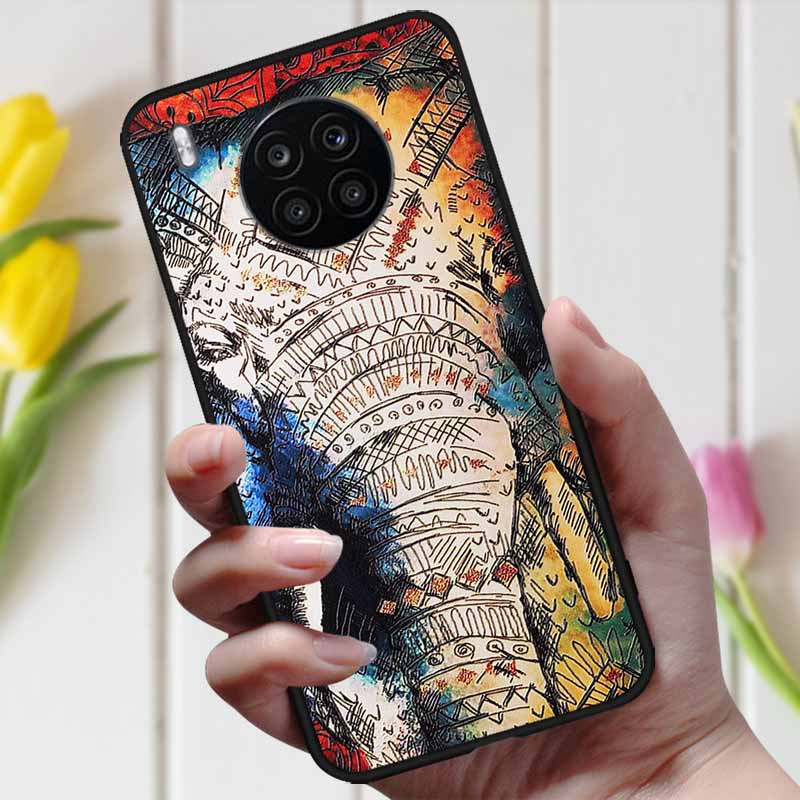 

For Huawei Honor 50 Lite Case Phone Cover Soft Silicone TPU Back Cases for Huawei Nova 8i / Honor50 Lite 3D Emboss Flower Cases Huawei Nova 8i