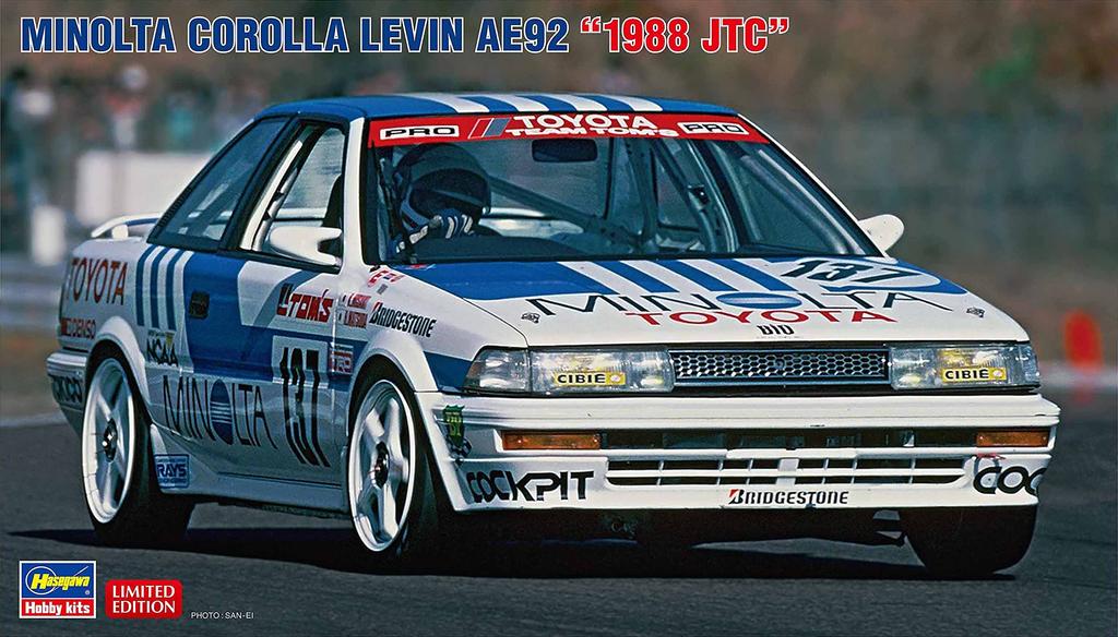 Hasegawa Minolta Corolla Levin AE92 1988 JTC Plastic Model Kit 20515 1/24