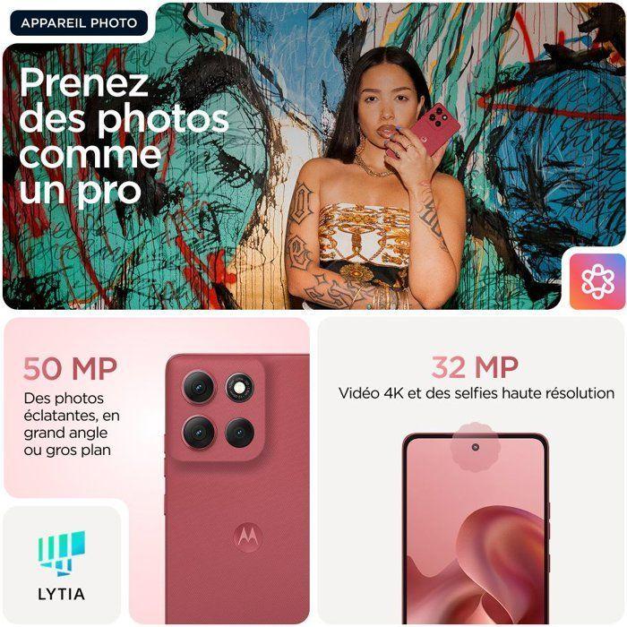 Smartphone Motorola G86 - RAM 8 Go - 256 Go stocare - Roșu - Versiune Franceză - Stare foarte bună