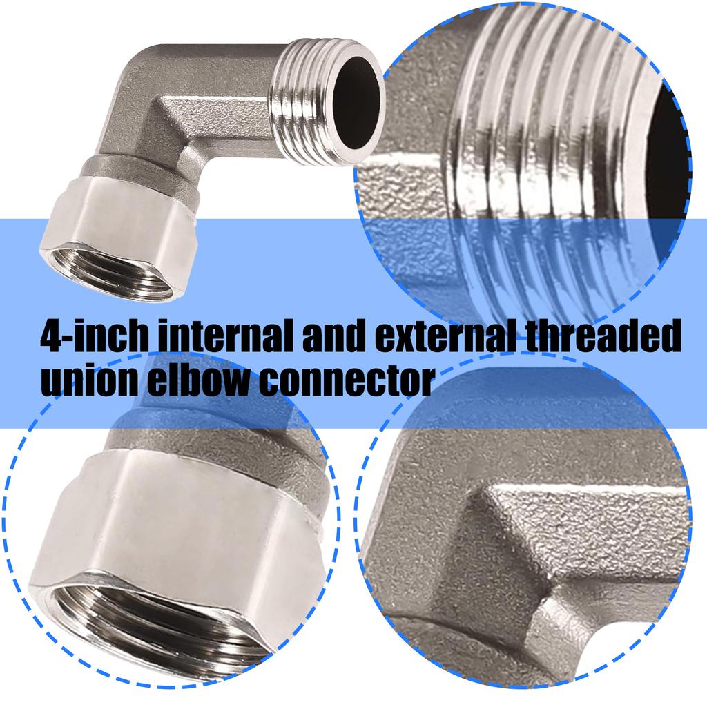 Pack of 2 Stainless Steel Materials 90 Degree Point Fitting 1/2Inch Male To Female Thread For Water Installations