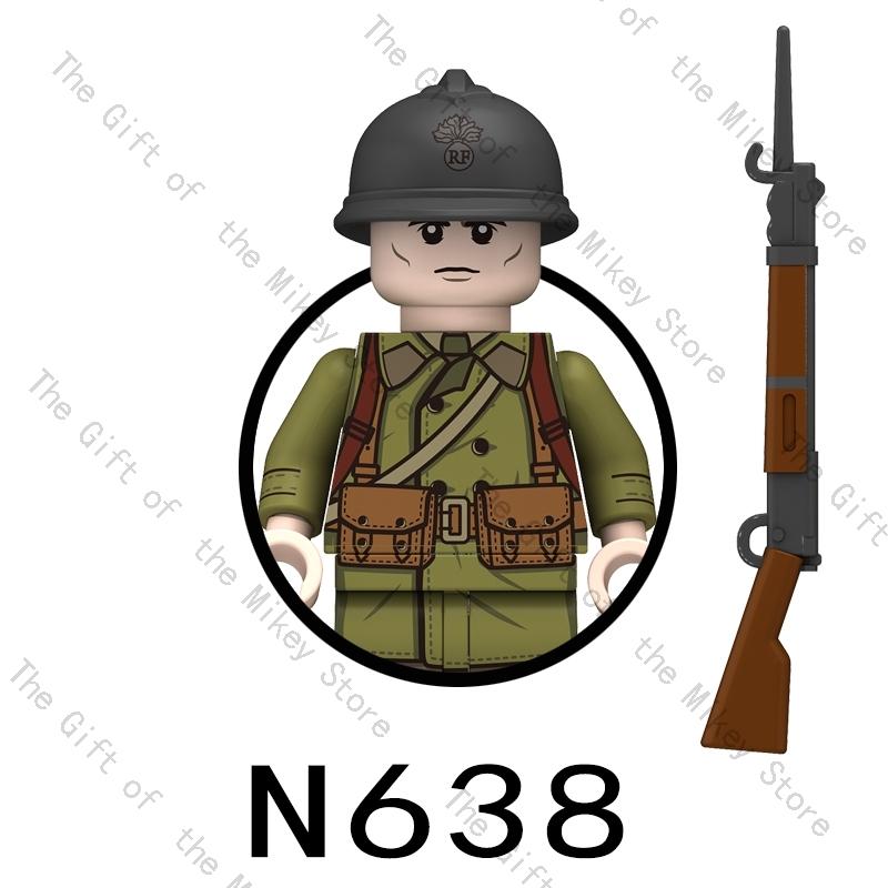 N637 N638 N639 N640 Soldato della Seconda Guerra Mondiale MOC Action Figure Spada Moc Modello Giocattoli con Mini Blocchi da Costruzione per Bambini Regalo