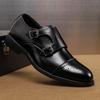 Men's Monk Shoes, High Quality Full Lining Double Buckle Business Formal Leather Shoes Men's Pointed Toe