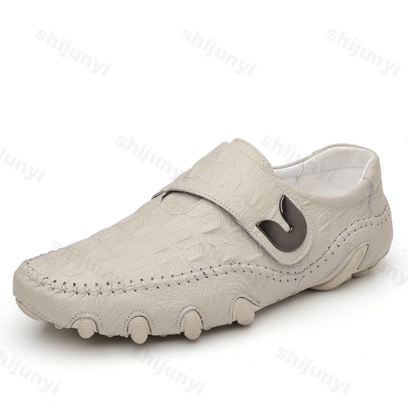 Fashion Men's Shoes Genuine Leather Luxury Crocodile Pattern Business Casual Shoes Men Loafers Mocassins High-quality Men's Dress Shoes