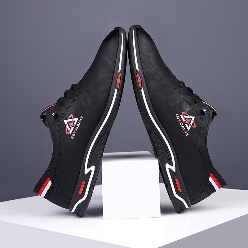 Fashion Designer Cow Leather Casual Sneakers for Men Spring Autumn Soft-soled Casual Men's Shoes Fashion Light Male Sports Shoes