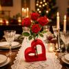 Desk Ornaments Heart Shaped Vase Hollowed Out Flower Stand Pencil Holder Flower Vase  Wedding