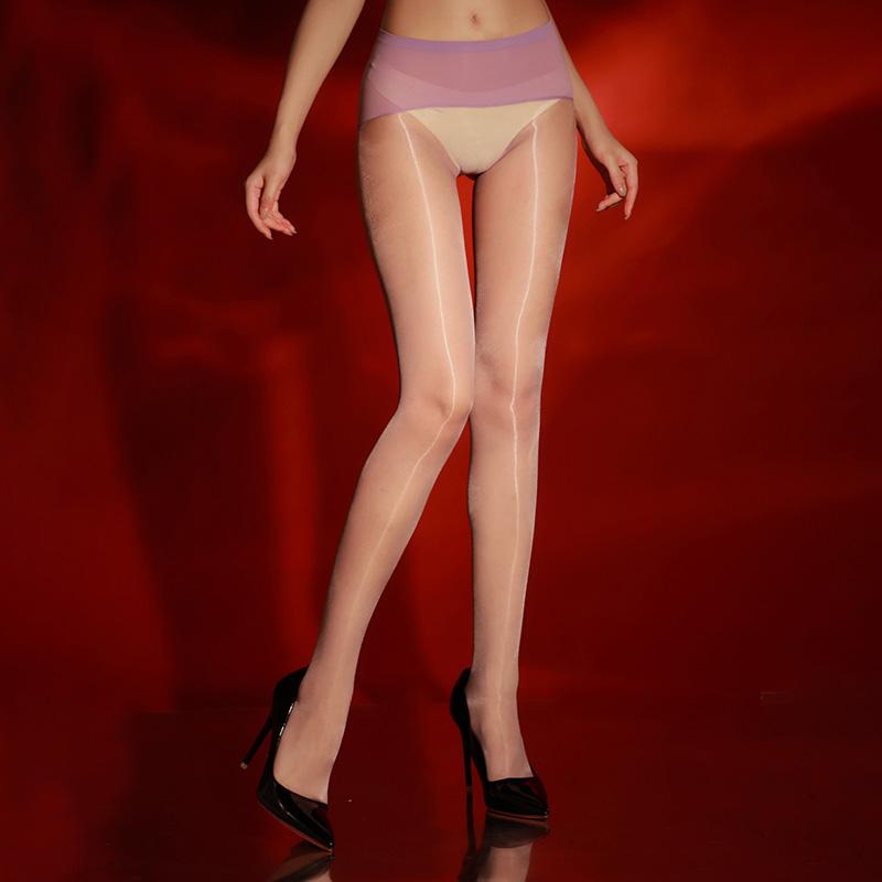 Women Sexy 360 Seamless Oil Shiny Leg Slim Pantyhose With Foot Shape Ultrathin Transparent Stockings Hot Pole Dance Clubwear