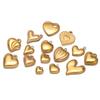 5pcs Stainless Steel New Fashion Three-dimensional Heart Charms Pendants PVD Gold Plated Necklace Homemade Bracelet DIY Jewelry