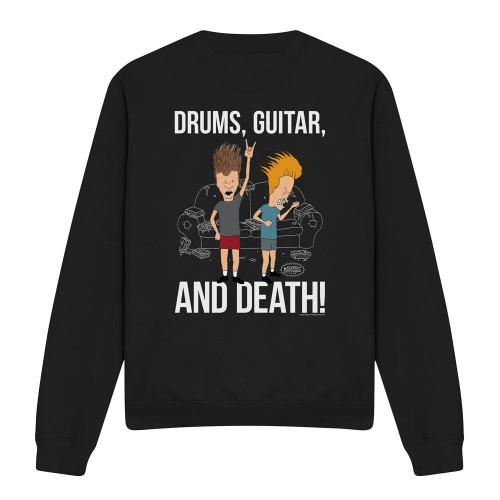 Beavis & Butthead Unisex Adult Drums Guitar & Death Sweatshirt