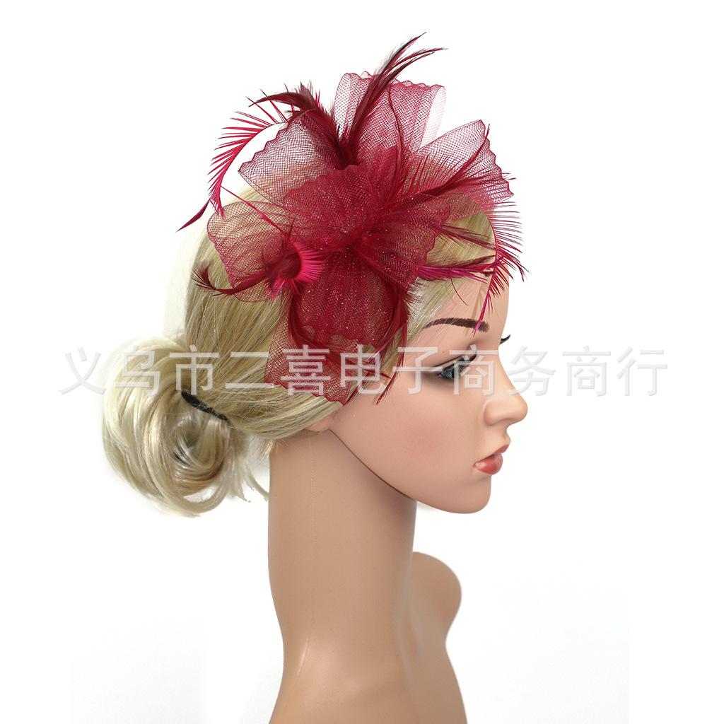 New British retro gift hat mesh bridal headgear hairpin headband women's dinner dress matching accessories