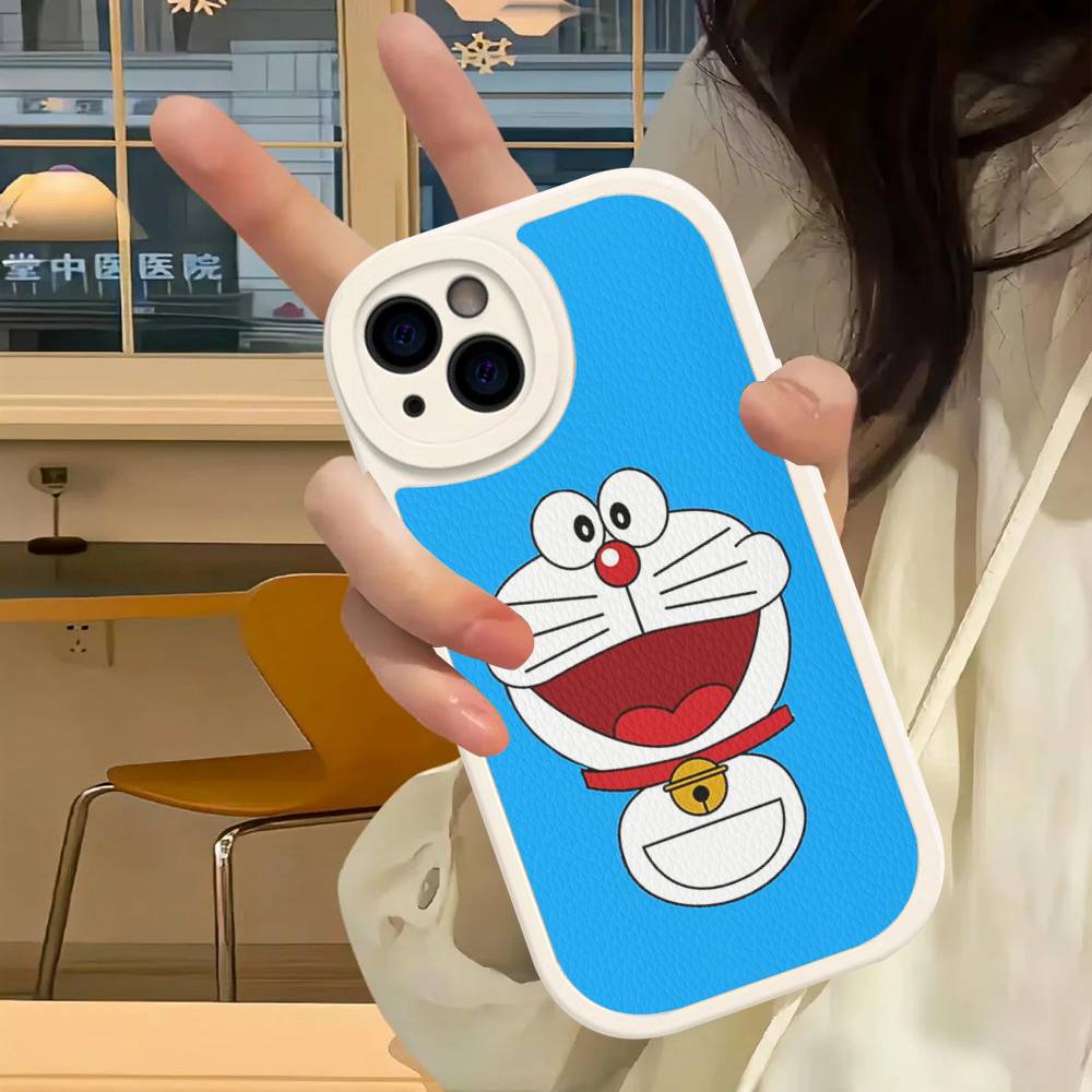 Cute Cartoon-u-Doraemons-t Phone Case For IPhone 16 15 14 13 12 11 Pro Max Plus Leather Shockproof Cover