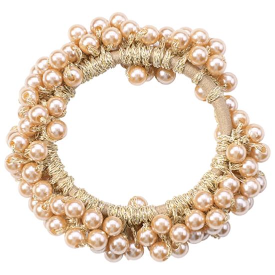 Fashion Women Girls Faux Pearl Ponytail Holder Hair Tie Ring Rope Accessory