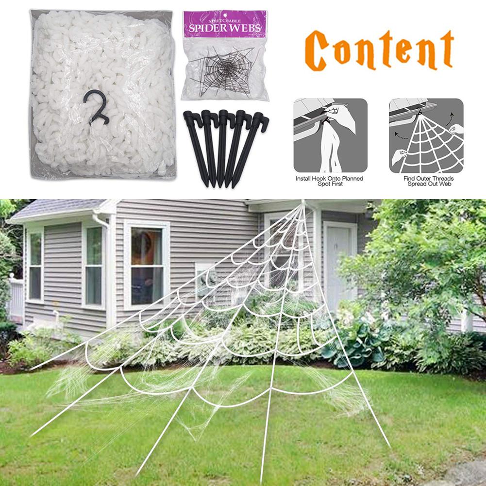 Horrible Halloween Spider Web Giant Stretchy Cobweb Party Stretchable Decoration