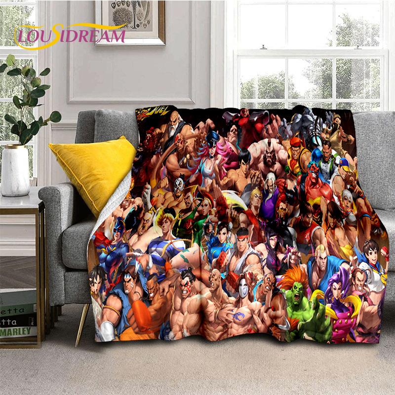 Lastest Retro Game Street Fighter SF Soft Blankets,Keep Warm Throw Blanket Comfortable Blanket for Picnic Beds Sofa Home Bedroom