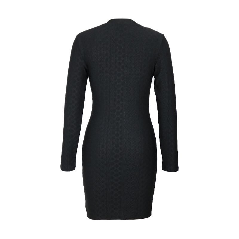 Spring and Autumn Dress Women's Slim Black Long Sleeve Elegant Knit Dresses