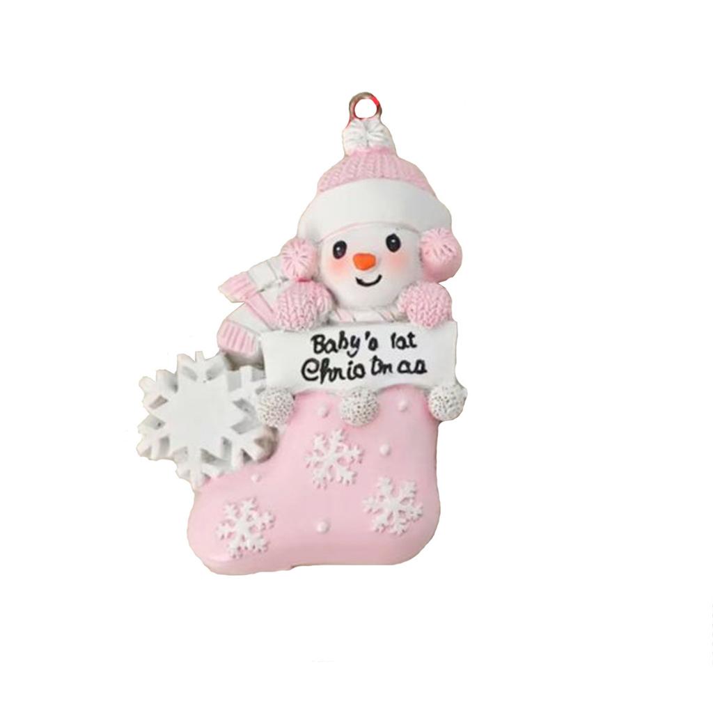 1Pc Resin Christmas Hanging Ornament, Engraved with the English Text "Baby's First Christmas", Personalized Christmas Decoration, Christmas