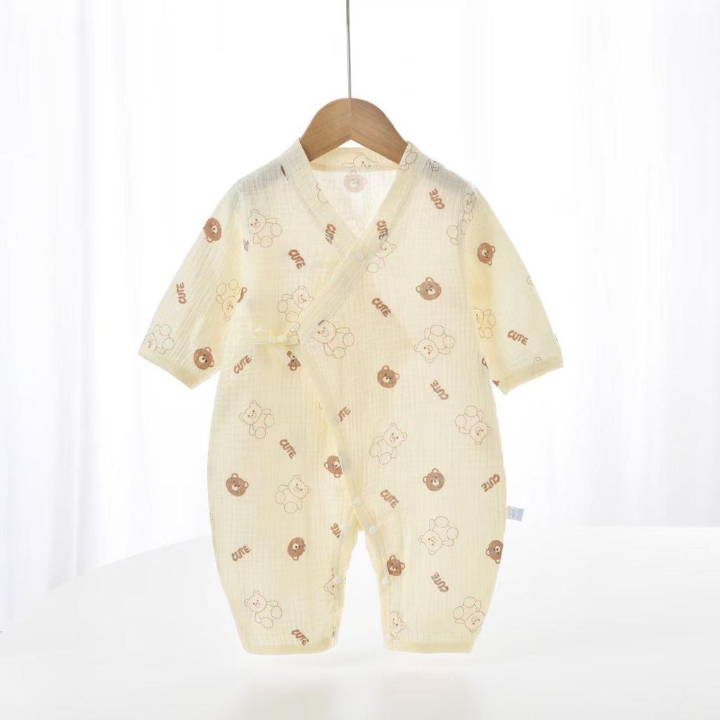 Newborn Summer Gauze Onesie with Belly Protector