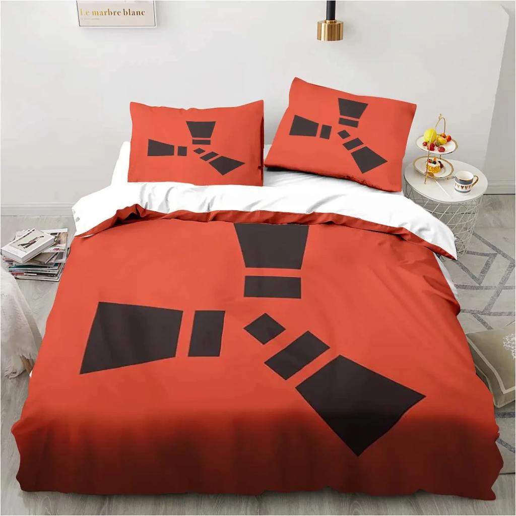 3D Print Rust Game Logo Bedding Set,Duvet Cover Comforter Bed Set Quilt Cover Pillowcase,King Queen Twin Size Boys Girls Adults